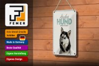 Blechschild Tiere 12x18cm Seelen Hund mein Husky Schild