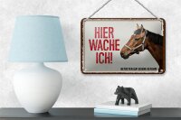 Blechschild Spruch 18x12cm Pferd hier wache ich eigene Gefahr Schild
