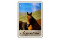 Blechschild Reise 12x18cm Argentinien Wiese Pferde Urlaub...