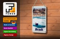 Blechschild Reise 12x18cm Bondi Australien Urlaub Strand Dekoration