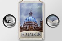 Blechschild Reise 12x18cm Ecuador Süd Amerika Kirche Stadt Schild