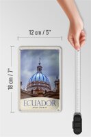 Blechschild Reise 12x18cm Ecuador Süd Amerika Kirche Stadt Schild