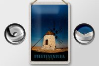 Blechschild Reise 12x18cm Fuerteventura Spanien Windrad Dekoration
