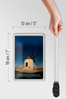 Blechschild Reise 12x18cm Fuerteventura Spanien Windrad Dekoration