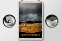 Blechschild Reise 12x18cm Fuerteventura Spanien Wüste Berge Schild