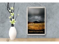 Blechschild Reise 12x18cm Fuerteventura Spanien Wüste Berge Schild