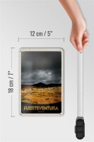 Blechschild Reise 12x18cm Fuerteventura Spanien Wüste Berge Schild