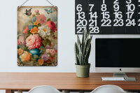Blechschild 20x30cm Vintage Blumen Bouqet