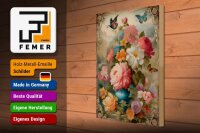 Holzschild 30x40cm Vintage Blumen Bouqet