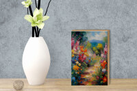 Holzschild 12x18cm Sommerweg der Tupfblumen