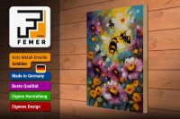 Holzschild 12x18cm Bienen Blumenfeld