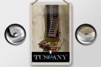 Blechschild Reise 12x18cm Toskana Italien Fenster Blumen Schild