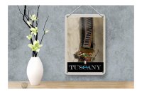 Blechschild Reise 12x18cm Toskana Italien Fenster Blumen Schild