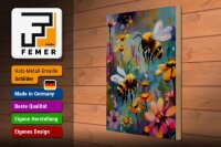 Holzschild 30x40cm Bienen Blumenfeld 2