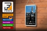 Blechschild Reise 12x18cm Toskana Italien Gebäude Architektur Schild