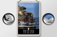 Blechschild Reise 12x18cm Toskana Italien Hafen Meer Dekoration