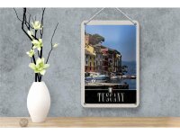 Blechschild Reise 12x18cm Toskana Italien Hafen Meer Dekoration