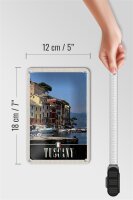 Blechschild Reise 12x18cm Toskana Italien Hafen Meer Dekoration