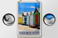 Blechschild Reise 12x18cm Melbourne Australien Strandhaus Schild
