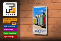 Blechschild Reise 12x18cm Melbourne Australien Strandhaus Schild