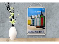 Blechschild Reise 12x18cm Melbourne Australien Strandhaus Schild