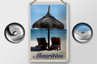 Blechschild Reise 12x18cm Mauritius Indischer Ozean Liege Schild