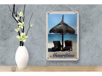 Blechschild Reise 12x18cm Mauritius Indischer Ozean Liege Schild
