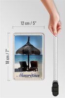 Blechschild Reise 12x18cm Mauritius Indischer Ozean Liege Schild