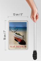 Blechschild Reise 12x18cm Mauritius Indischer Ozean Boot Schild