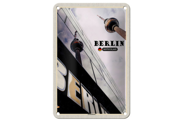 Blechschild Städte Berlin Fernsehturm Deutschland 12x18cm Schild