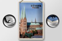 Blechschild Städte Lübeck Deutschland Marienkirche 12x18cm Schild