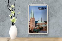 Blechschild Städte Lübeck Deutschland Marienkirche 12x18cm Schild