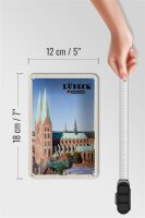 Blechschild Städte Lübeck Deutschland Marienkirche 12x18cm Schild