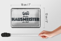 Blechschild Spruch 18x12cm Bester Hausmeister der Welt Dekoration