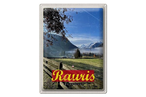 Blechschild Reise 30x40cm Rauris Tal Österreich wandern Natur
