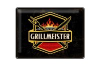 Blechschild Spruch 40x30cm Grillmeister Deko