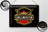 Blechschild Spruch 40x30cm Grillmeister Deko