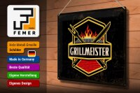 Blechschild Spruch 40x30cm Grillmeister Deko