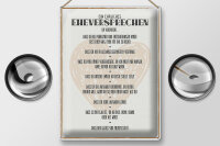 Blechschild Spruch 30x40cm ein ehrliches Eheversprechen Deko