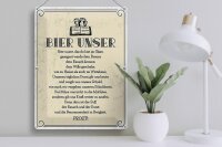 Blechschild Alkohol 30x40cm Bier Unser Gebet Deko