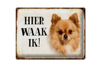 Blechschild Spruch 40x30cm holländisch Hier Waak ik...