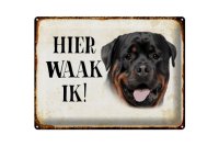 Blechschild Spruch 40x30cm holländisch Hier Waak ik...