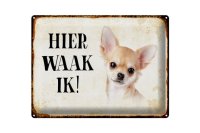 Blechschild Spruch 40x30cm holländisch Hier Waak ik...