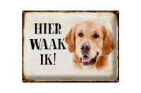 Blechschild Spruch 40x30cm holländisch Hier Waak ik...