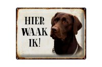 Blechschild Spruch 40x30cm holländisch Hier Waak ik...