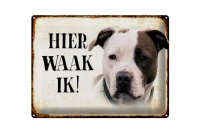Blechschild Spruch 40x30cm holländisch Hier Waak ik...