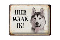 Blechschild Spruch 40x30cm holländisch Hier Waak ik...