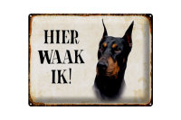 Blechschild Spruch 40x30cm holländisch Hier Waak ik...