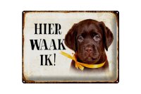 Blechschild Spruch 40x30cm holländisch Hier Waak ik...