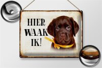Blechschild Spruch 40x30cm holländisch Hier Waak ik...